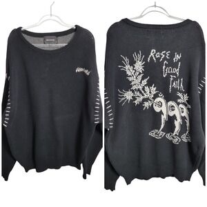 Rose In Good Faith x Juice WRLD XL 5 Gauge Knit Crewneck Sweater Black Cotton